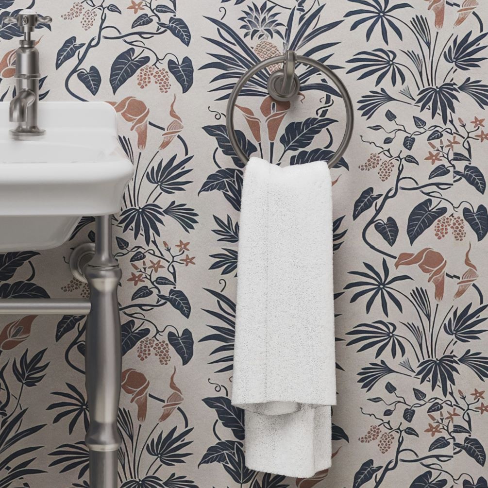 Lifestyle image of Burlington Guild Brushed Nickel Towel Ring